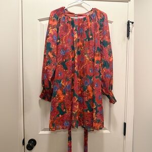 Flying Tomato Multicolor Floral Blouse - Red & Blue Accents